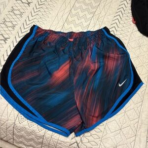 Nike Women's Blue and Red Athletic Shorts